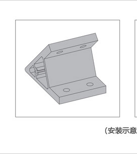 45度雙槽鋁型材角件三維圖