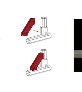 精益管45度斜撐扣件安裝示意圖