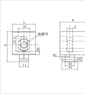 鋁型材間隔連接塊二維圖