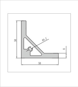 5050角鋁型材二維圖