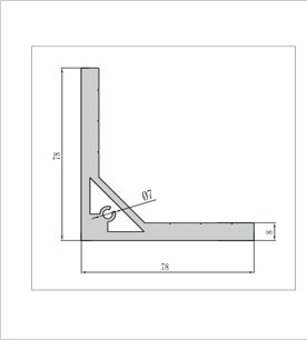 7878高強度角鋁型材二維圖