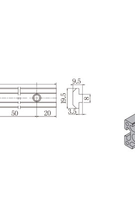 鋁型材槽條連接件二維參數(shù)