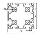 8080花孔鋁型材二維圖
