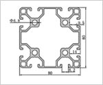 8080輕型鋁型材二維圖