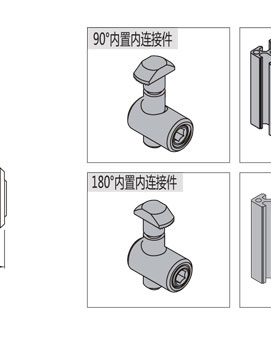 鋁型材內(nèi)置內(nèi)連接件安裝示意圖